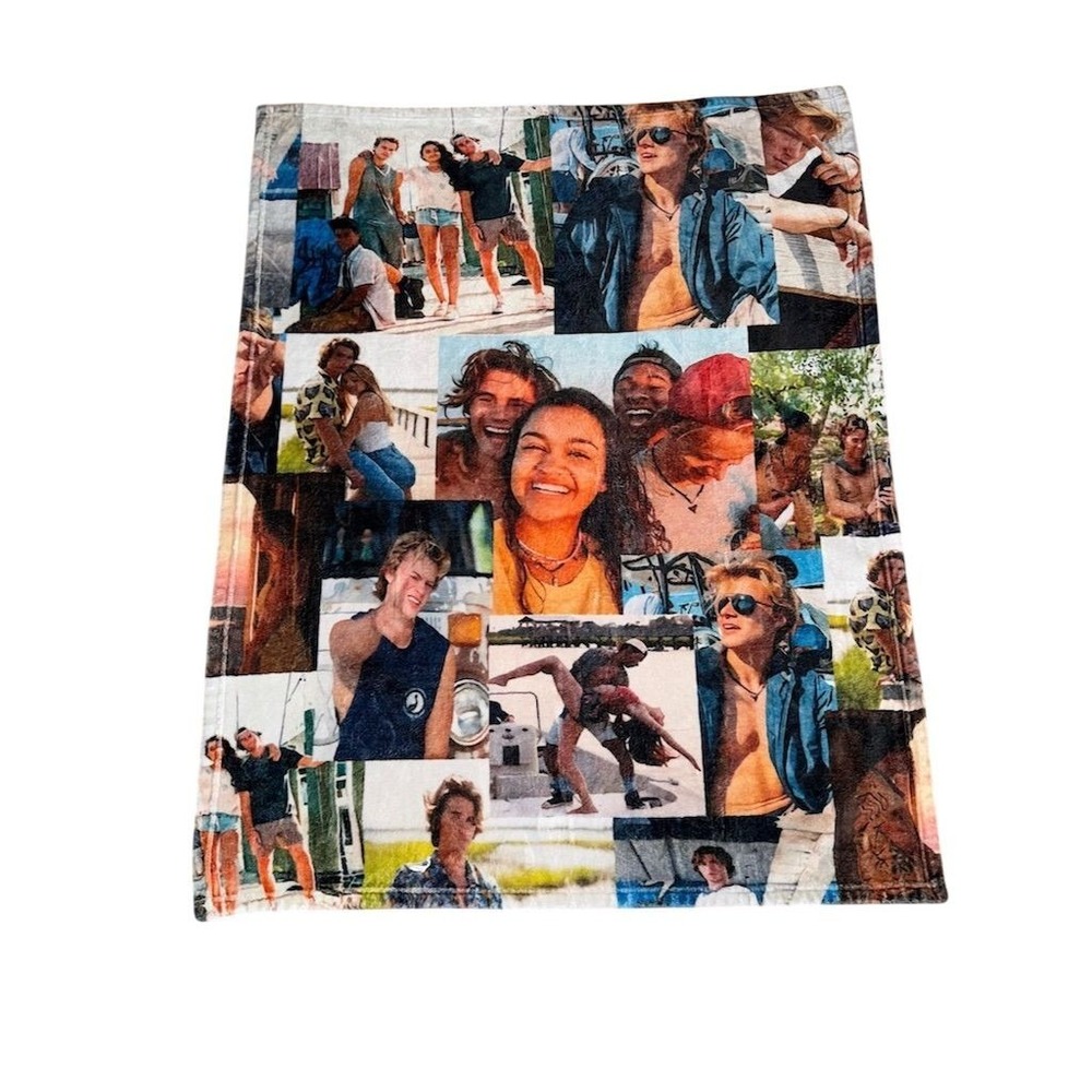 Outer Banks Collage Flannel‎ Throw Blanket Adventure TV Show Theme cozycore